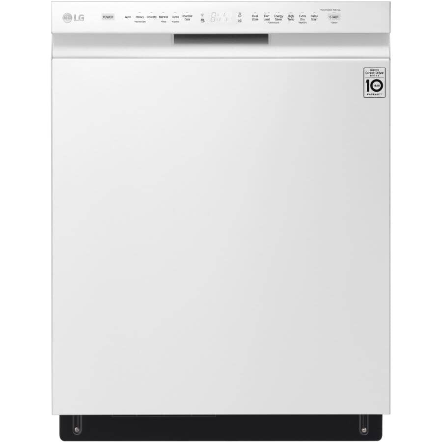 LG:24" Built-In Dishwasher (LDFN4542W) - with Front Controls + QuadWash, White