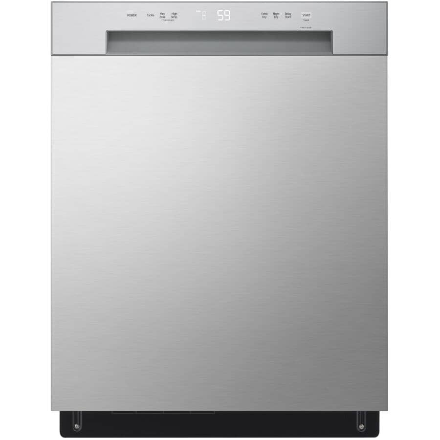 LG:24" Built-In Dishwasher (LDFC2423V) - with Front Controls + Dynamic Dry, Platinum Silver