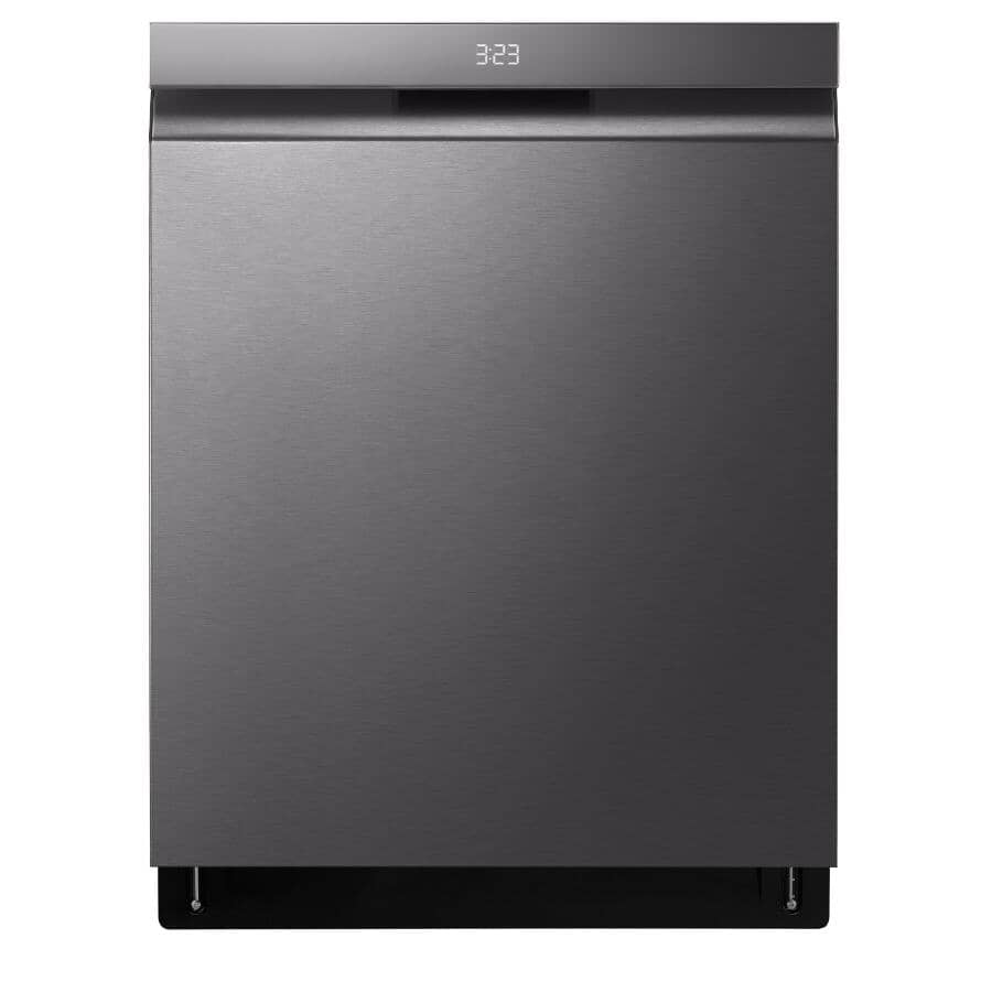 LG:24" Built-In Dishwasher (LDPH5554D) - with Top Controls + QuadWash + EasyRack, Black Stainless Steel