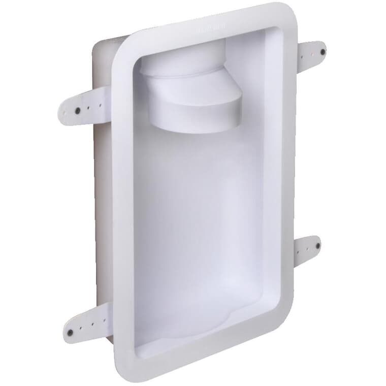 3-1/2" x 12" x 19" White Recessed Dryer Duct Box