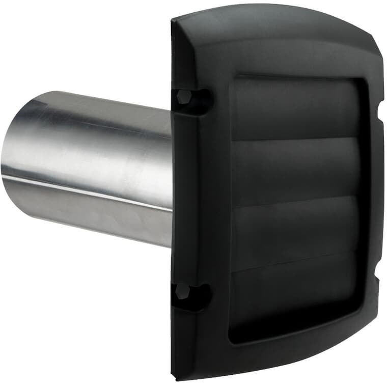 6" Louvered Vent Hood - with Tail, Black