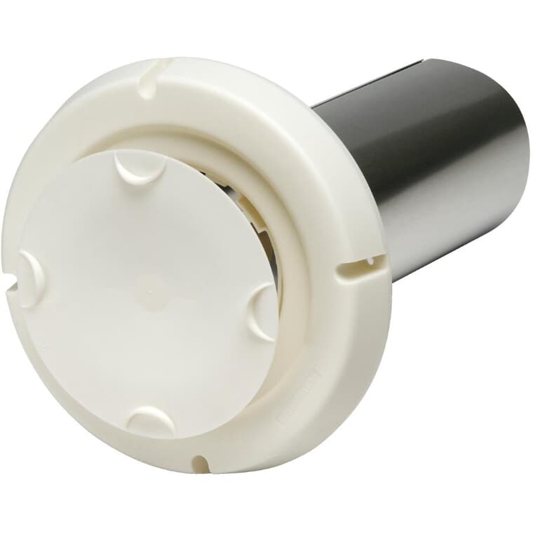 4" Round White Exhaust Vent Hood, with Tailpiece