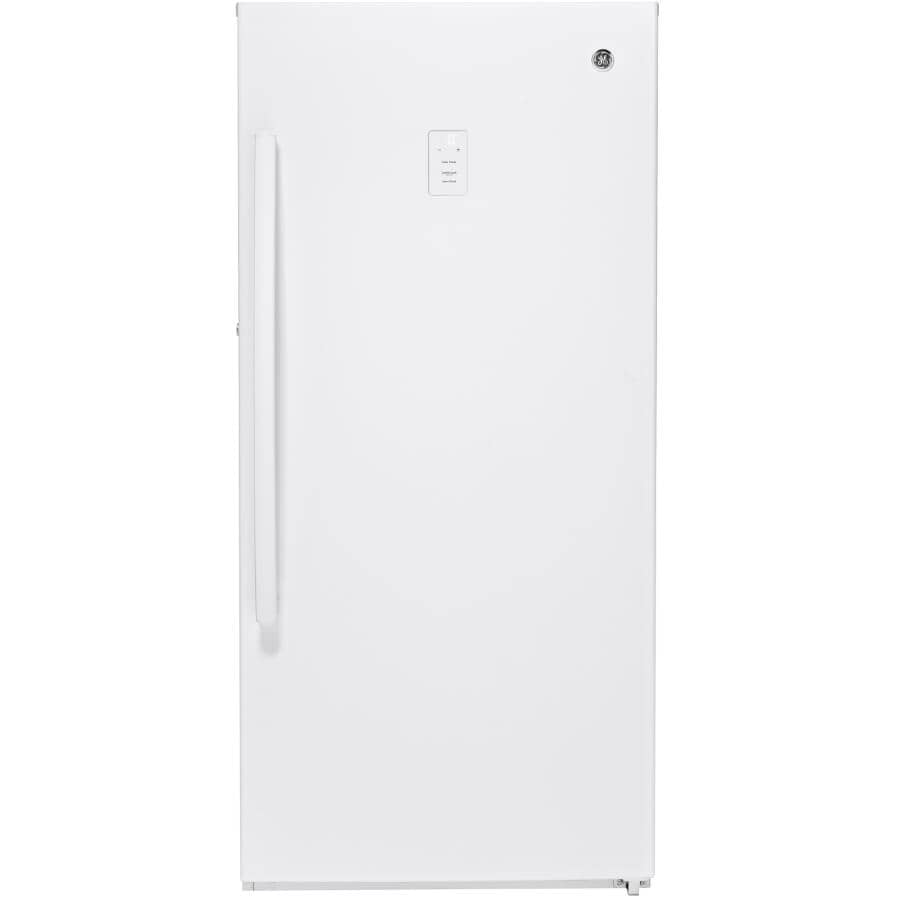 GE:14.1 cu. ft. Vertical Freezer (FUF14SMRWW) - Frost Free,  White