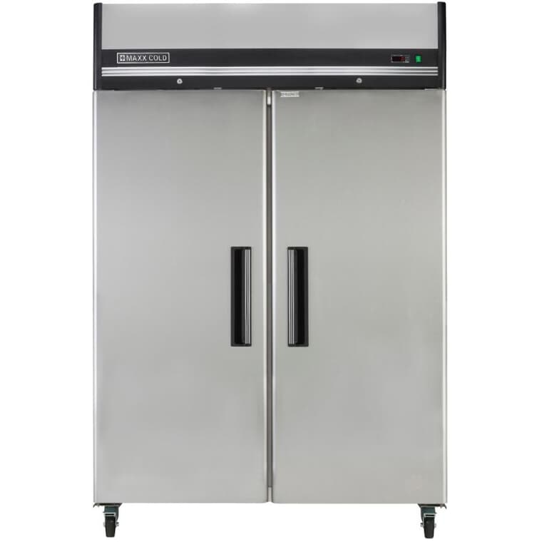Commercial Grade Vertical Freezer (MXCF-49FD) - Stainless Steel, 2 Doors, 49 cu. ft.