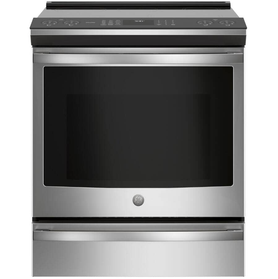 GE:30" 5.3 cu. ft. Slide-In Induction Range (PCHS920YMFS) - Stainless Steel