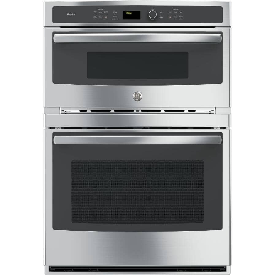 GE PROFILE:30" 6.7 cu. ft. Double Convection Wall Oven (PT7800SHSS) - with Microwave, Stainless Steel