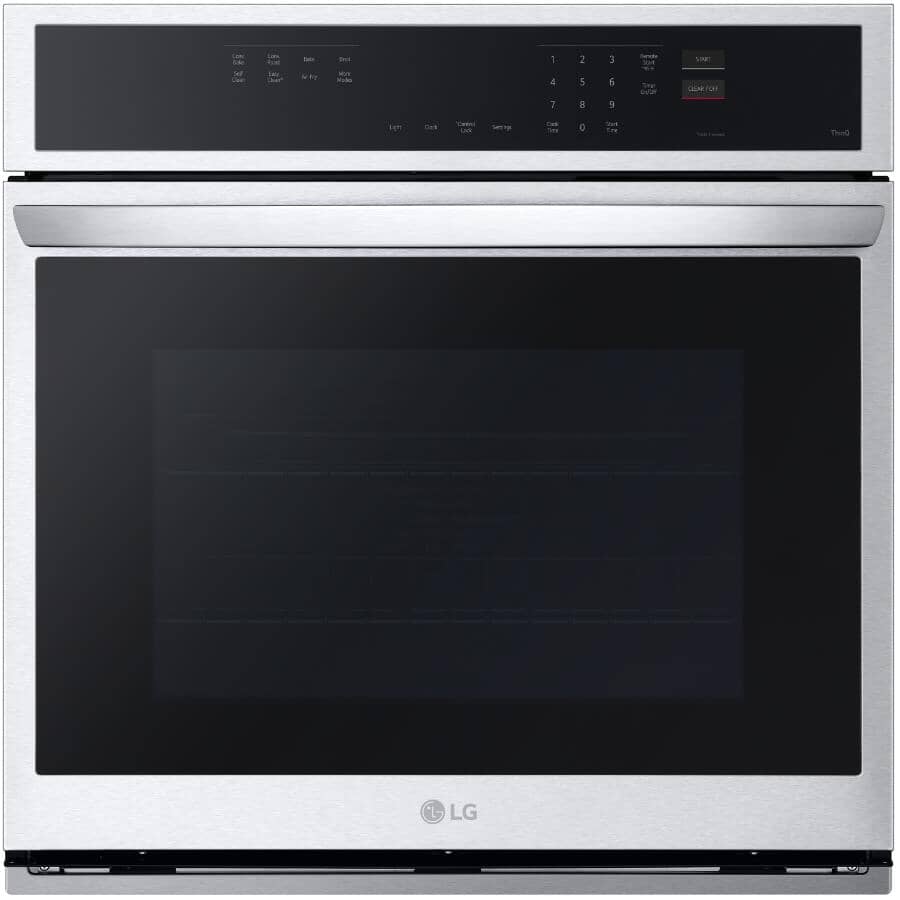 LG:30" 4.7 cu. ft. Smart Single Convection Wall Oven (WSEP4723F) - with Air Fry, Stainless Steel