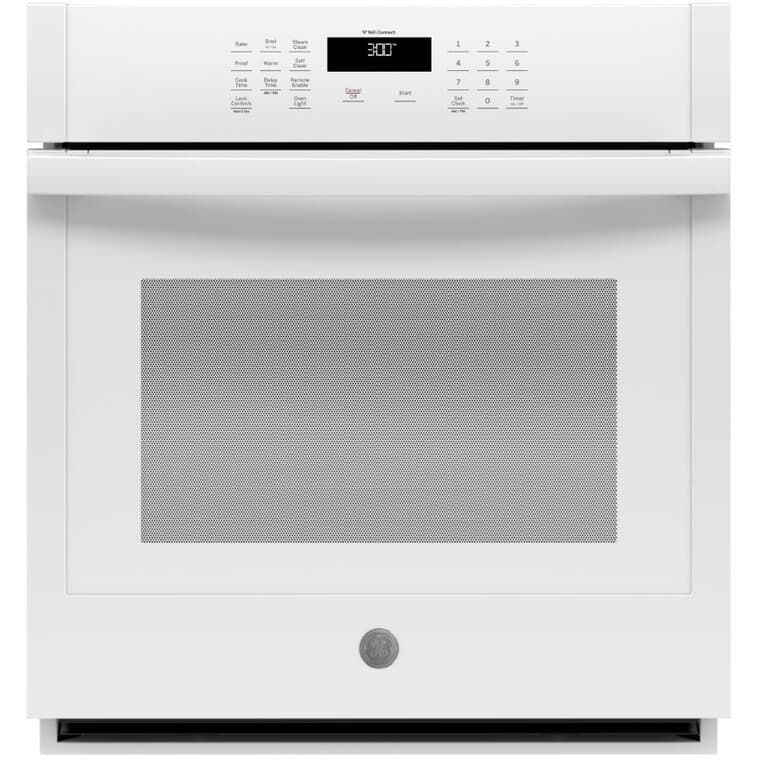 27" 4.3 cu. ft. Single Wall Oven (JKS3000DNWW) - with Self Cleaning + Wifi Connection, White