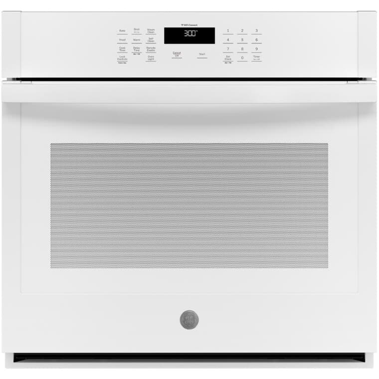 30" 5.0 cu. ft. Single Wall Oven (JTS3000DNWW) - with Self Cleaning + Wifi Connection, White