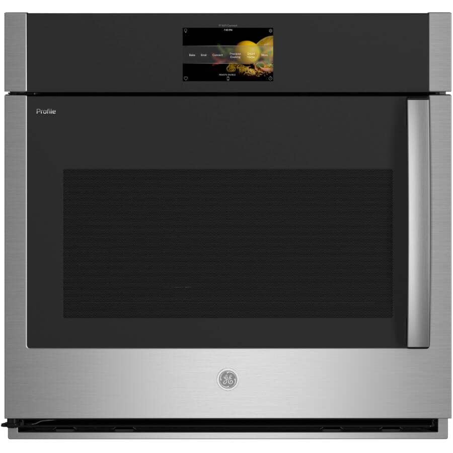 GE PROFILE:30" 5.0 cu. ft. Single Convection Wall Oven (PTS700LSNSS) - with Left Hand Swing Door + Air Fry, Stainless Steel