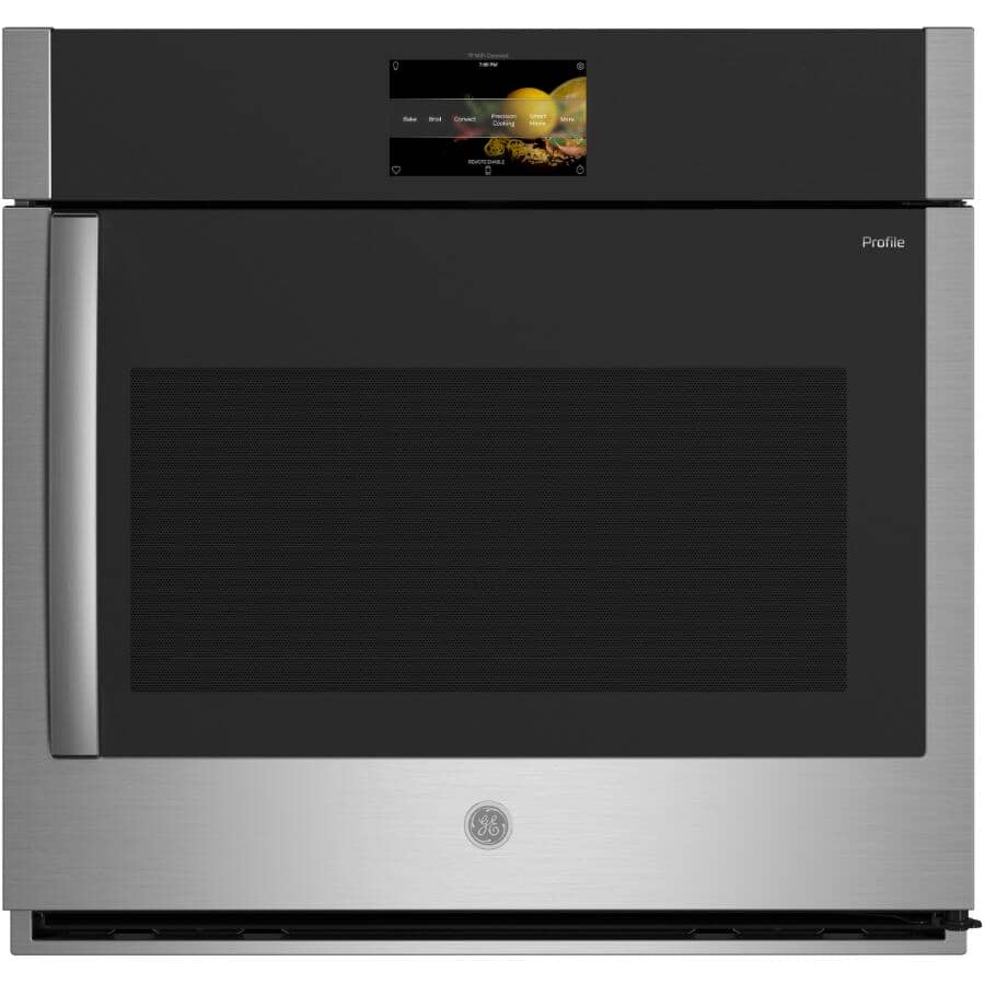 GE PROFILE:30" 5.0 cu. ft. Single Convection Wall Oven (PTS700RSNSS) - with Right Hand Swing Door + Air Fry, Stainless Steel