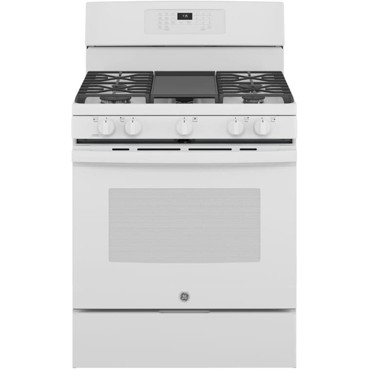 30" 5.4 cu. ft. Freestanding Convection Gas Range (JCGB735DPWW) - with Air Fry, White
