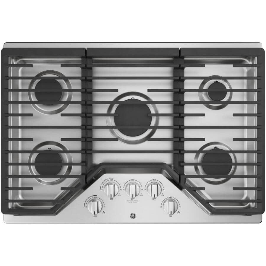 GE:30" Built-In Edge to Edge Gas Cooktop (JGP5030SLSS) - Stainless Steel