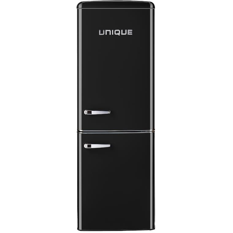 Réfrigérateur à congélateur inférieur de style rétro classique (UGP-215L B AC), noir minuit, 7 pi3