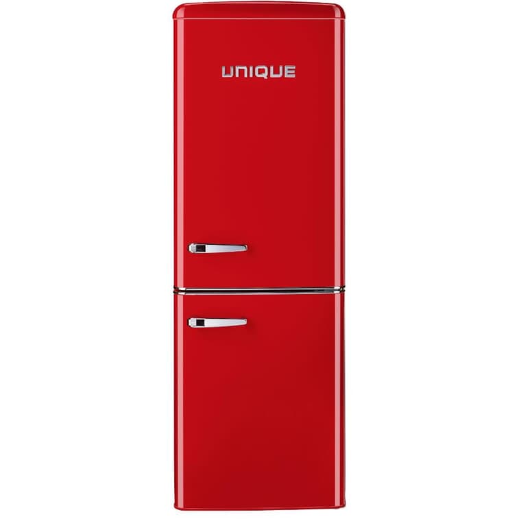 Réfrigérateur à congélateur inférieur de style rétro classique (UGP-215L R AC), rouge bonbon, 7 pi3