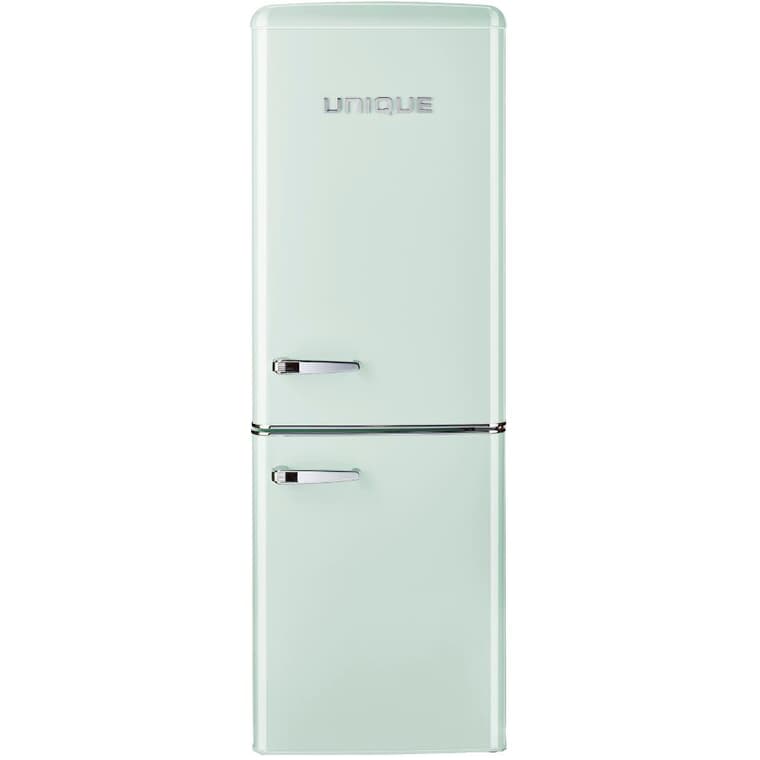Réfrigérateur à congélateur inférieur de style rétro classique (UGP-215L LG AC), menthe verte d'été, 7 pi3