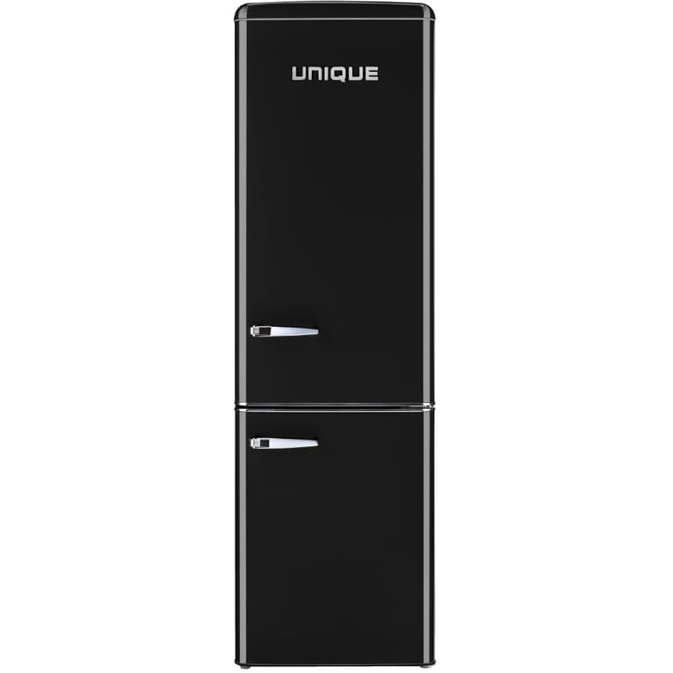 Réfrigérateur à congélateur inférieur de style rétro classique (UGP-275L B AC), noir minuit, 9 pi3