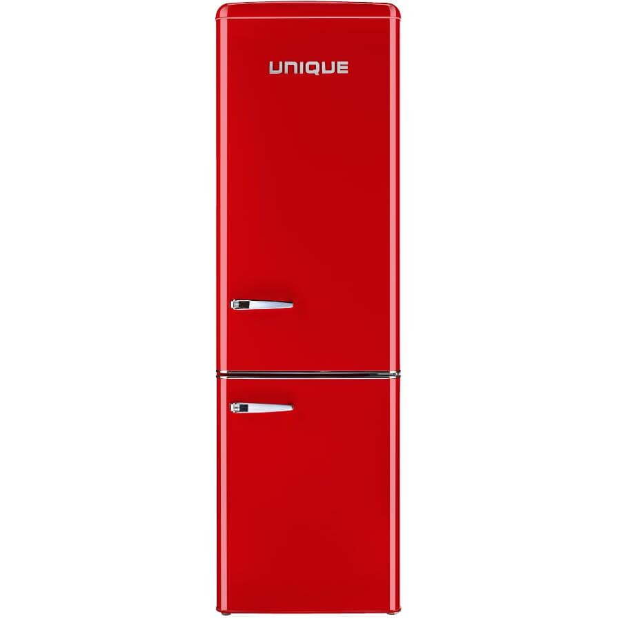 UNIQUE APPLIANCES:21.6" 9 cu. ft. Classic Retro Bottom Freezer Refrigerator (UGP-275L R AC) - Candy Red