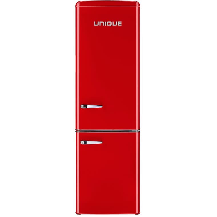 Réfrigérateur à congélateur inférieur de style rétro classique (UGP-275L R AC), rouge bonbon, 9 pi3