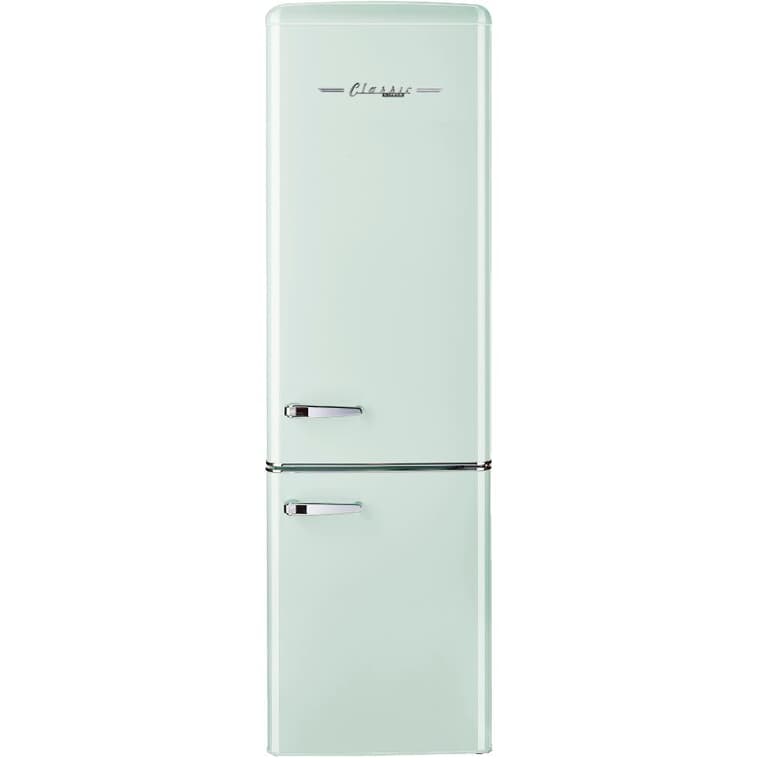 Réfrigérateur à congélateur inférieur de style rétro classique (UGP-275L LG AC), menthe verte d'été, 9 pi3