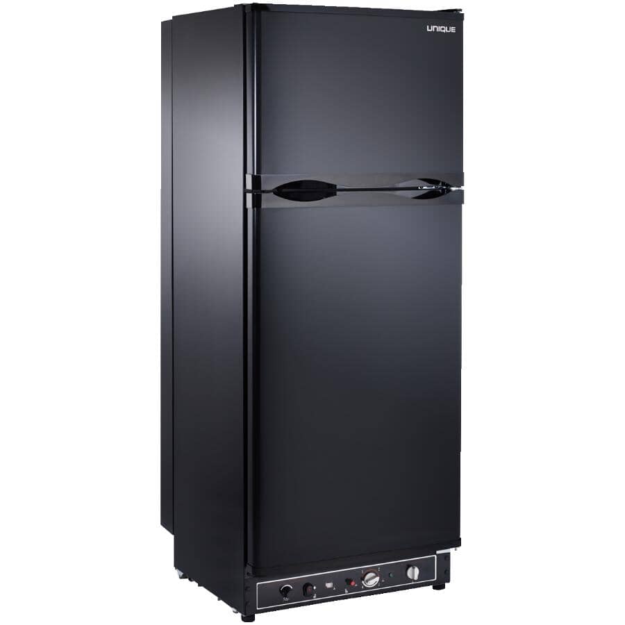 UNIQUE APPLIANCES:8.0 cu. ft. Propane Refrigerator (UGP-8C CM B) - CO Alarming Device & Safety Shut Off, Black