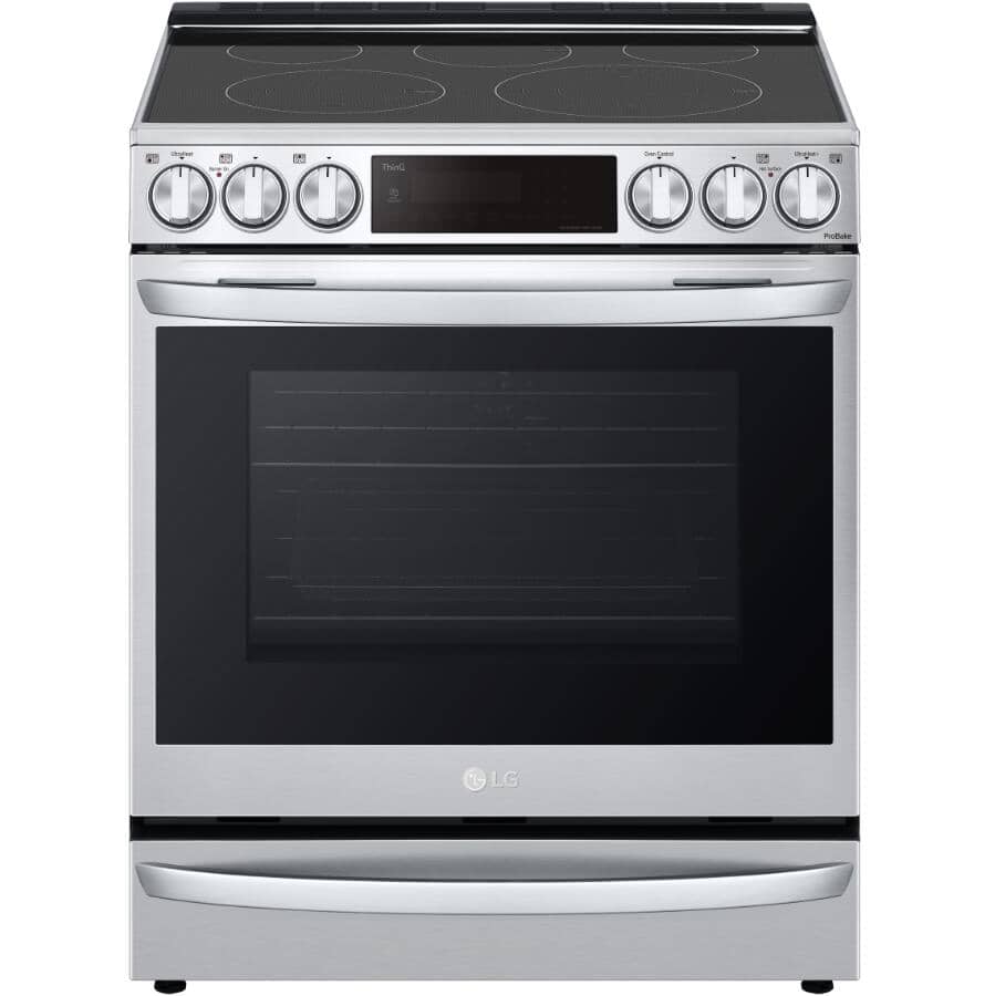 LG:6.3 cu. ft. Smart Slide-In Electric Range (LSEL6337F) - with InstaView + Air Fry + Air Sous Vide, Stainless Steel