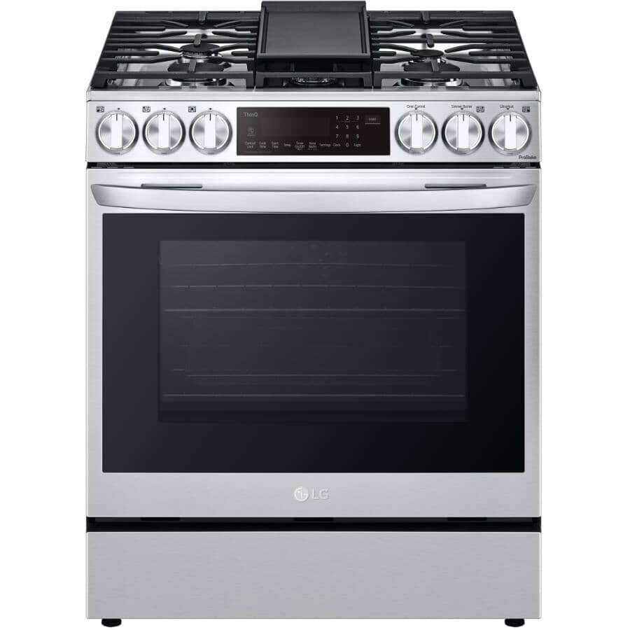 LG:6.3 cu. ft. Smart Slide-In Gas Range with InstaView and Air Fry (LSGL6335F) - Stainless Steel
