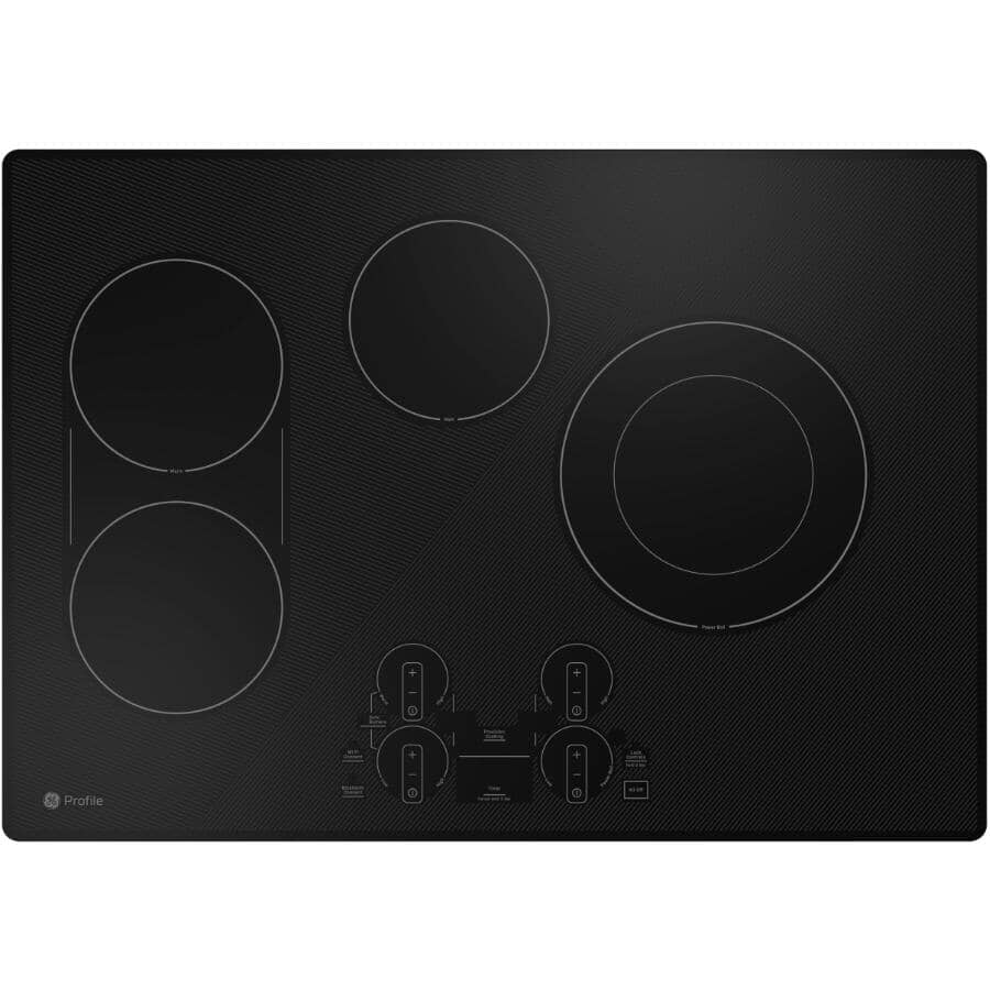 GE PROFILE:30" Built-In Electric Smooth Top Cooktop with Touch Controls + Wifi (PEP7030DTBB) - Black