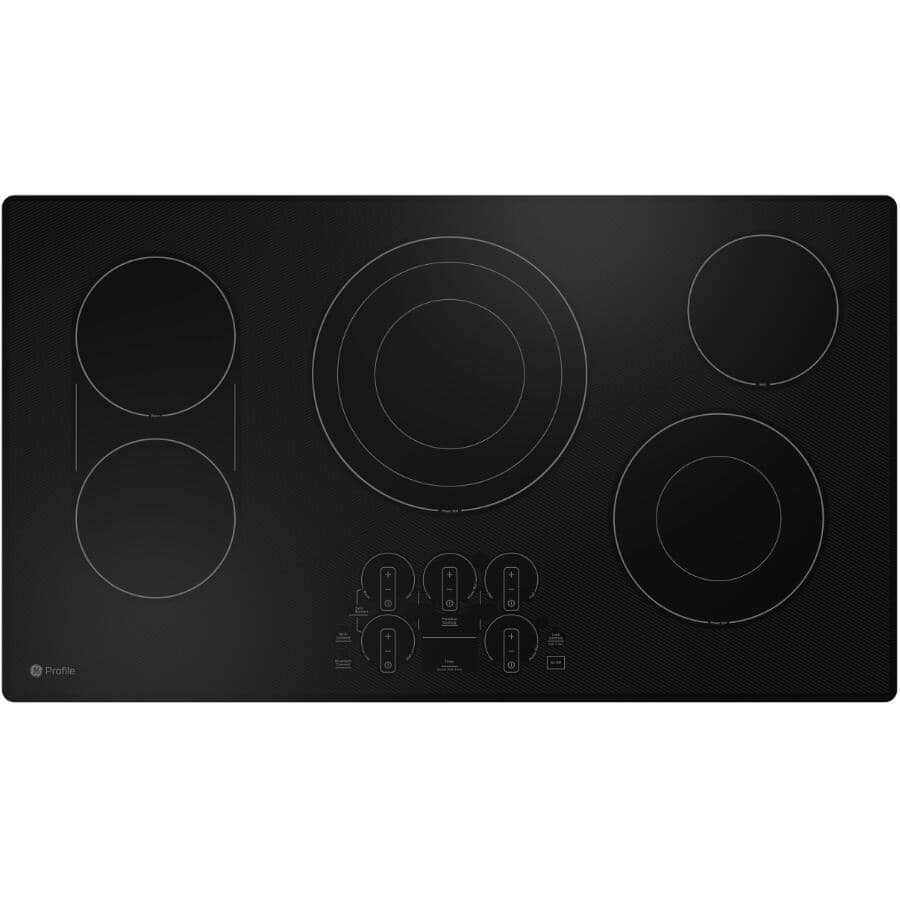 GE PROFILE:36" Built-In Electric Smooth Top Cooktop with Touch Controls + Wifi (PEP7036DTBB) - Black