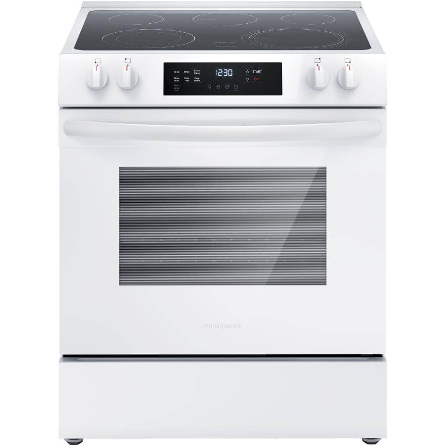 FRIGIDAIRE:30" 5.3 cu. ft. Slide-In Smooth Top Electric Range (FCFE306CAW) - with Front Controls, White