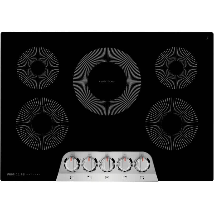 FRIGIDAIRE:30" Electric Smooth Top Cooktop (GCCE3070AS) - with 5 Burners, Stainless Steel