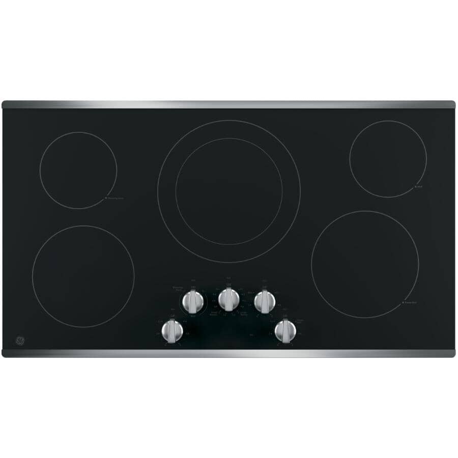 GE:36" Electric Smooth Top Cooktop (JP3036SLSS) - Stainless Steel