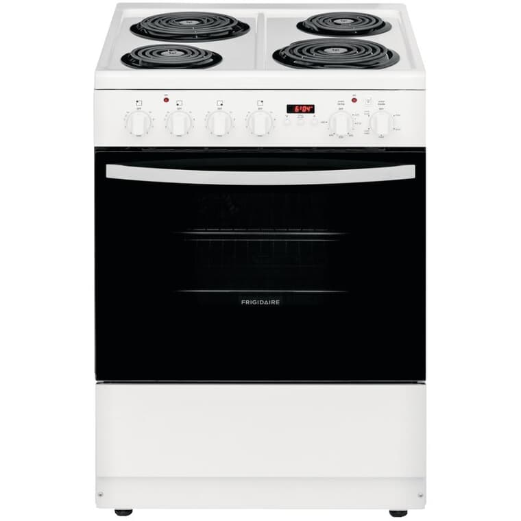 24" 1.9 cu. ft. Freestanding Coil Top Electric Convection Range (CFEH2411UW) - Manual Clean, White