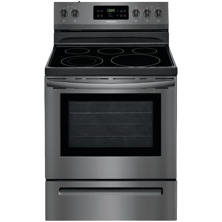 30" 5.3 cu. ft. Freestanding Smooth Top Electric Range (CFEF3054TD) - Self-Cleaning, Black Stainless Steel
