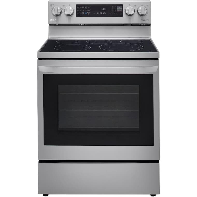30" 6.3 cu. ft. Freestanding Smooth Top Electric Convection Range (LREL6325F) - with Air Fry + InstaView + Easy Clean + Stainless Steel