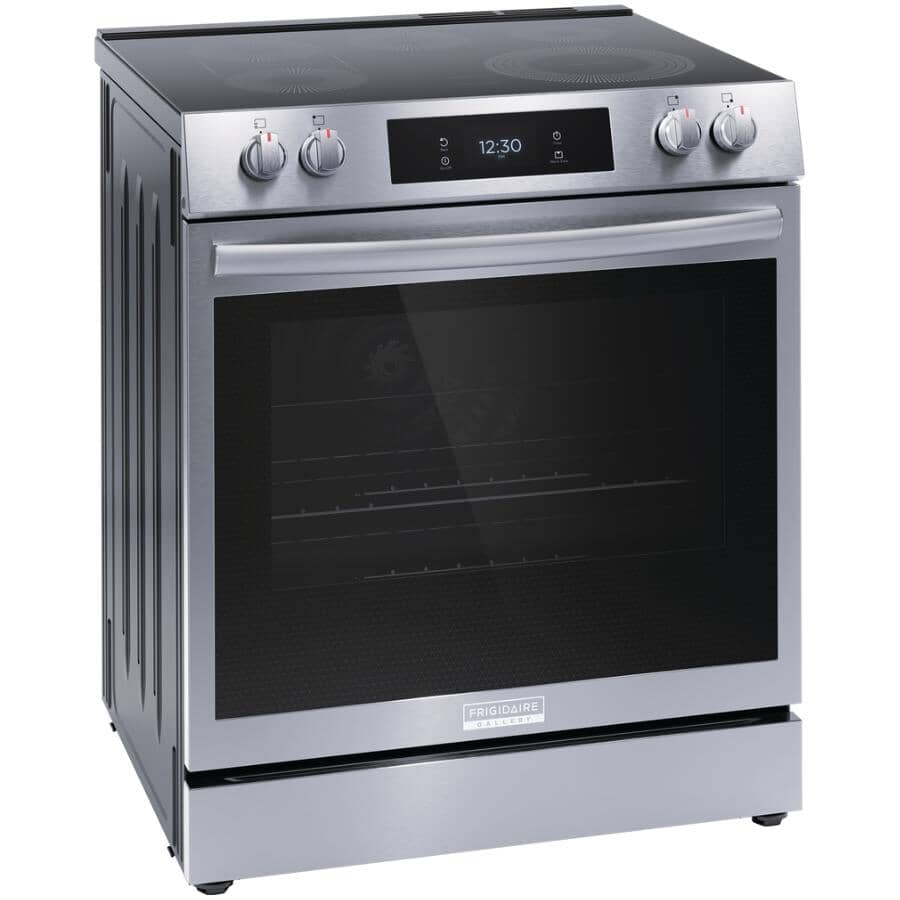 FRIGIDAIRE:30" 6.2 cu. ft. Freestanding Smooth Top Electric Range with Total Convection (GCFE306CBF) - Stainless Steel