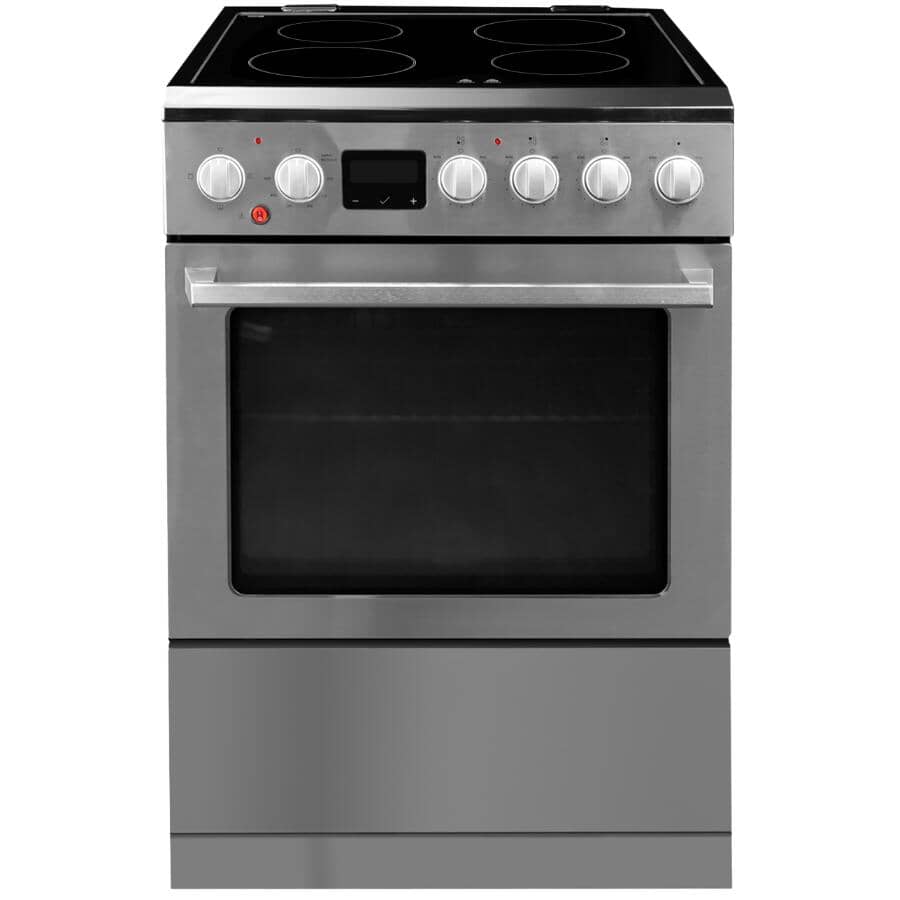 DANBY:24" 2.5 cu. ft. Freestanding Smooth Top Electric Range (DRCA240BSSC) with Air Fry, Stainless Steel