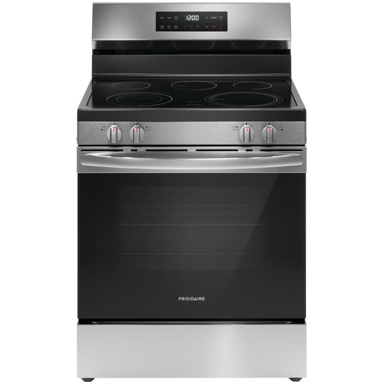 30" 5.3 cu. ft. Freestanding Smooth Top Electric Range (FCRE306CAS) - Self Cleaning, Stainless Steel