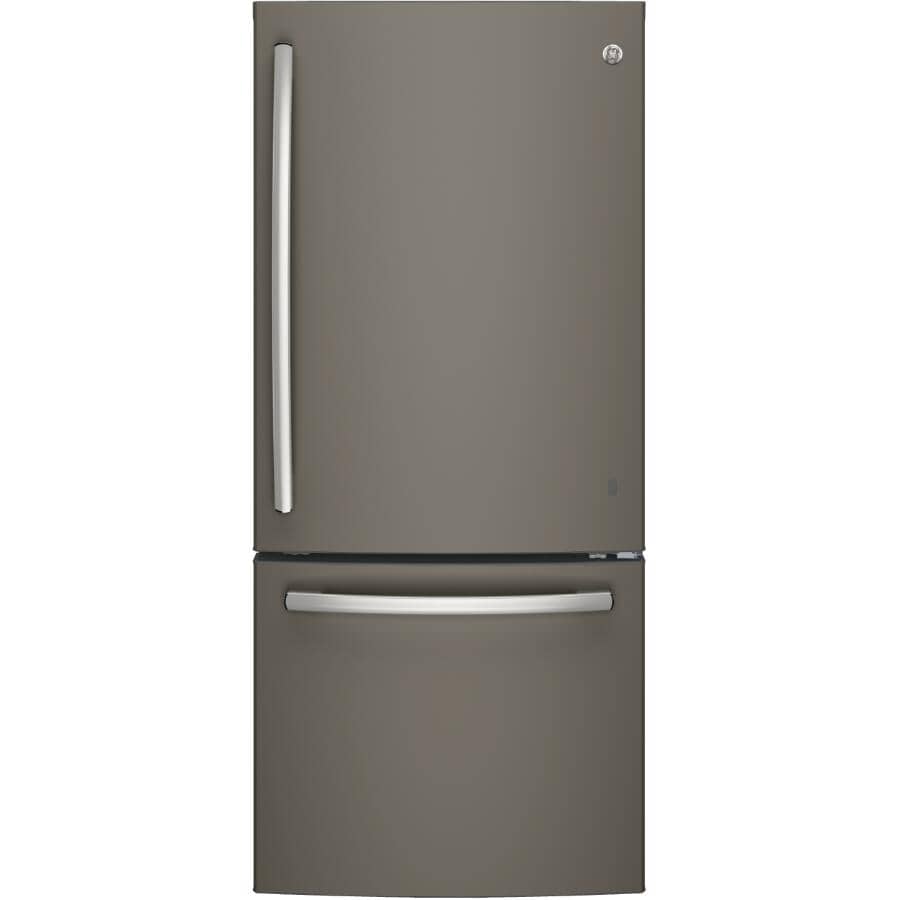 GE:30" 20.6 cu. ft. Bottom Freezer Refrigerator (GDE21DMKES) - Slate