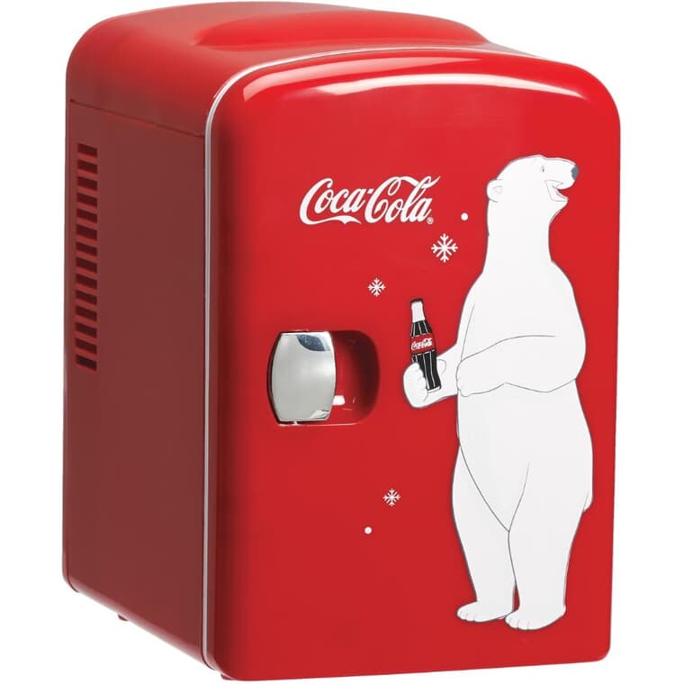 Mini-réfrigérateur personnel Coca-Cola à 6 canettes, rouge