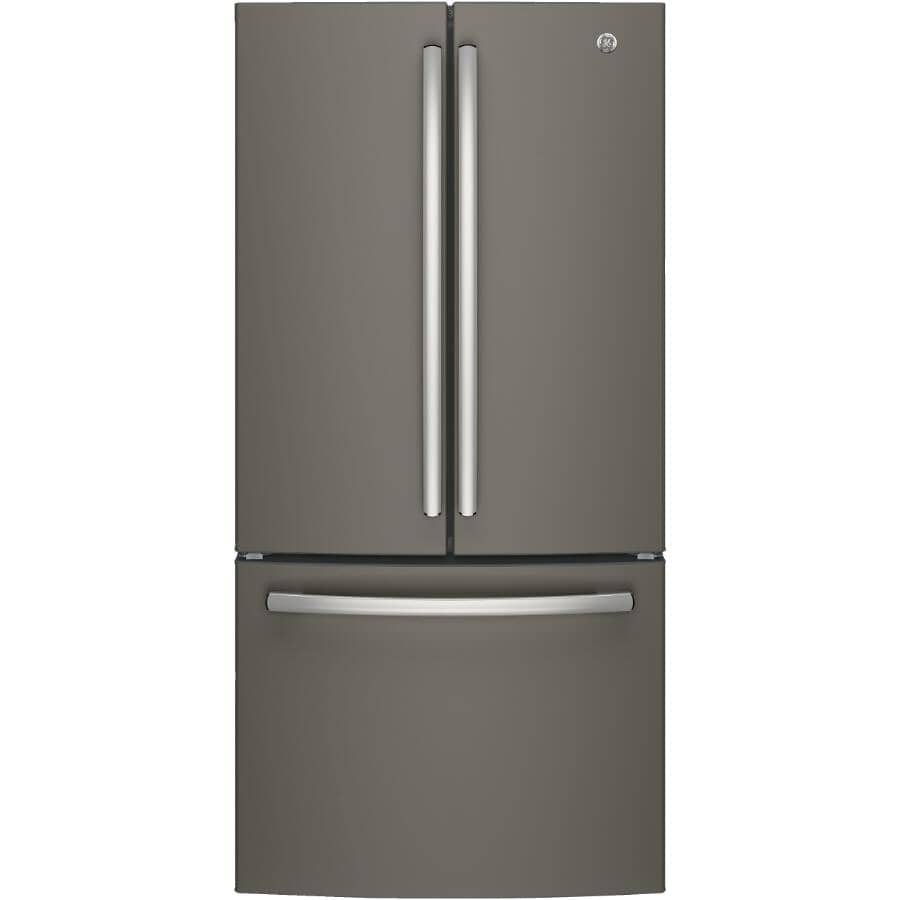 GE:33" 18.6 cu. ft. French Door Bottom Freezer Refrigerator (GWE19JMLES) - Slate