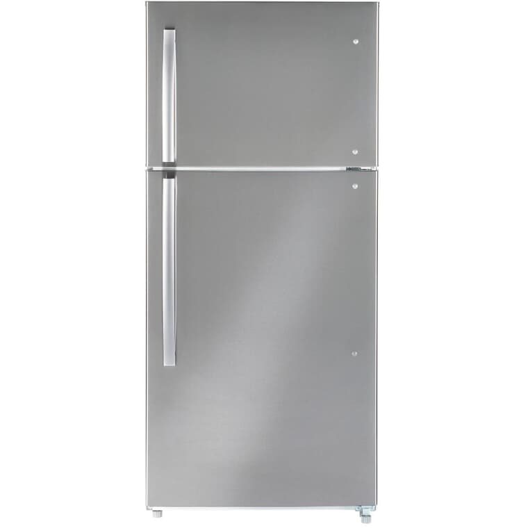 Réfrigérateur à congélateur supérieur (MTE18GSKSS), acier inoxydable, 18 pi3