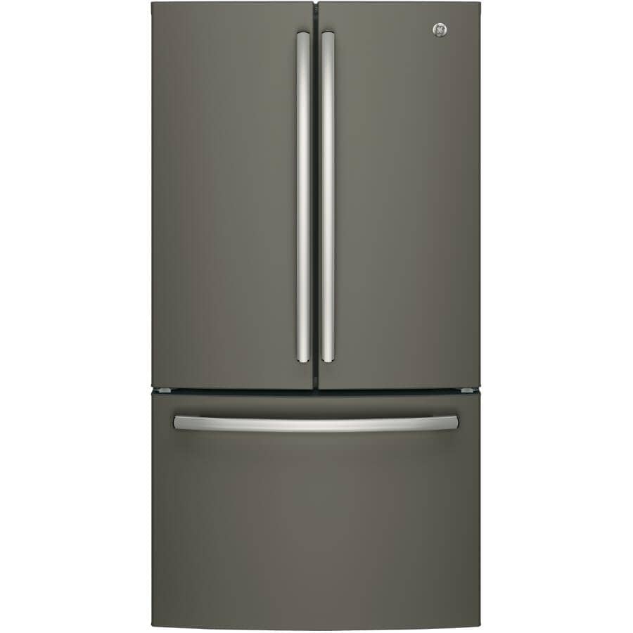 GE:36" 27 cu. ft. French Door Bottom Freezer Refrigerator (GNE27JMMES) - Slate