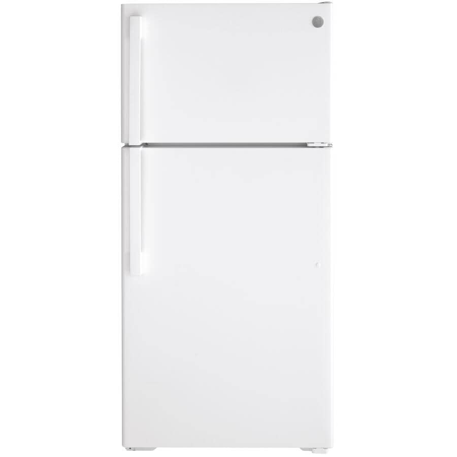 GE:28" 15.6 cu. ft. Top Freezer Refrigerator (GTE16DTNRWW) - White
