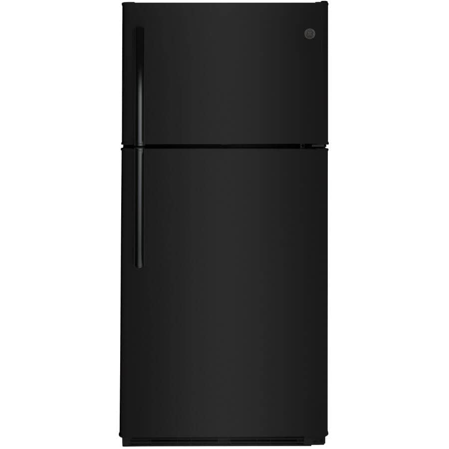 GE:30" 18 cu. ft. Top Freezer Refrigerator (GTS18FTLKBB) - Black