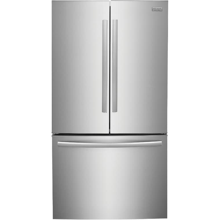 Réfrigérateur de 36 po à portes françaises et congélateur inférieur, 28,8 pieds cubes, acier inoxydable (GRFN2853AF)