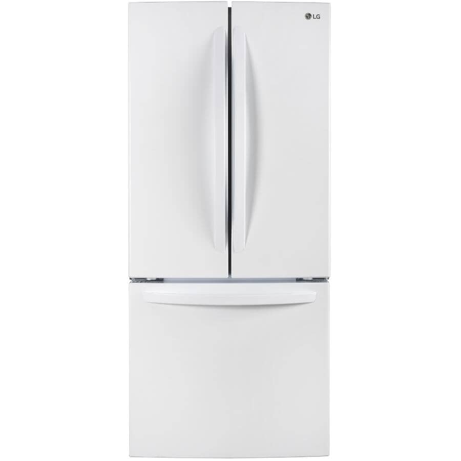 LG:30" 21.8 cu. ft. French Door Bottom Freezer Refrigerator (LRFNS2200W) - White