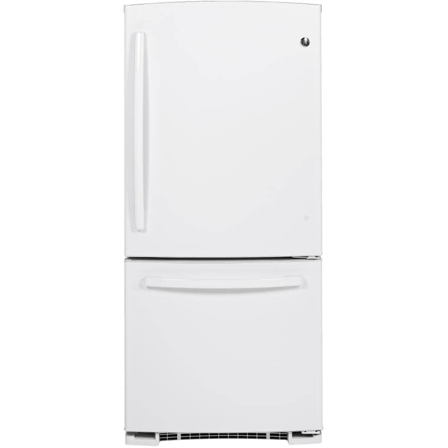 GE:30" 20.9 cu. ft. Bottom Freezer Refrigerator (GBE21AGKWW) - White