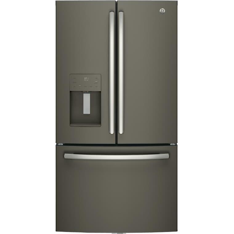 36" 25.5 cu. ft. French Door Bottom Freezer Refrigerator (GFE26JMMES) - Slate
