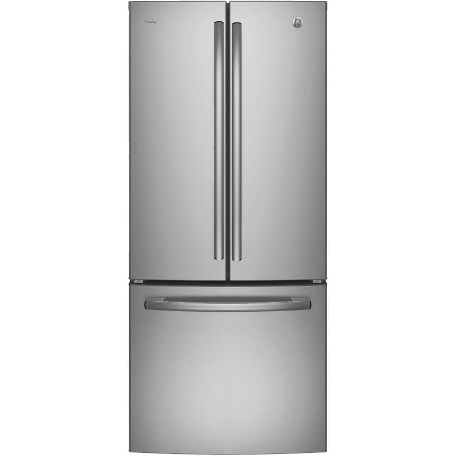 GE PROFILE:30" 20.8 cu. ft. French Door Bottom Freezer Refrigerator (PNE21NYRKFS) - Fingerprint Resistant Stainless Steel